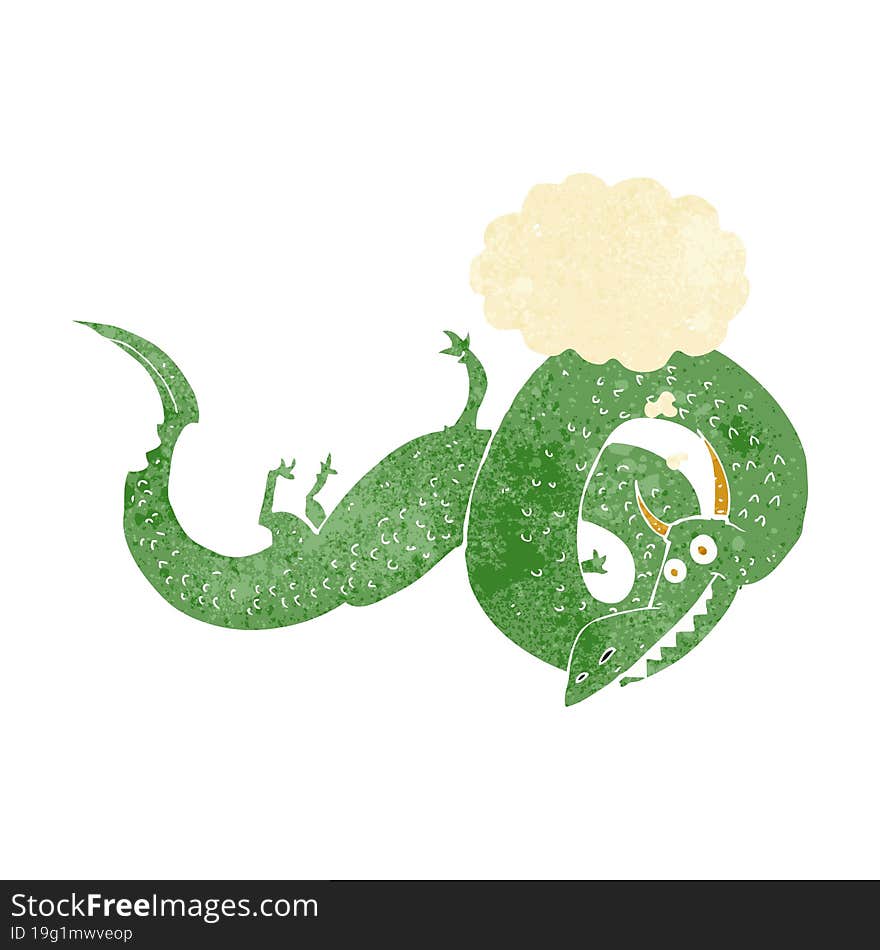 cartoon chinese dragon with thought bubble