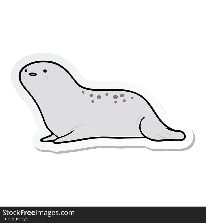 sticker of a cartoon seal