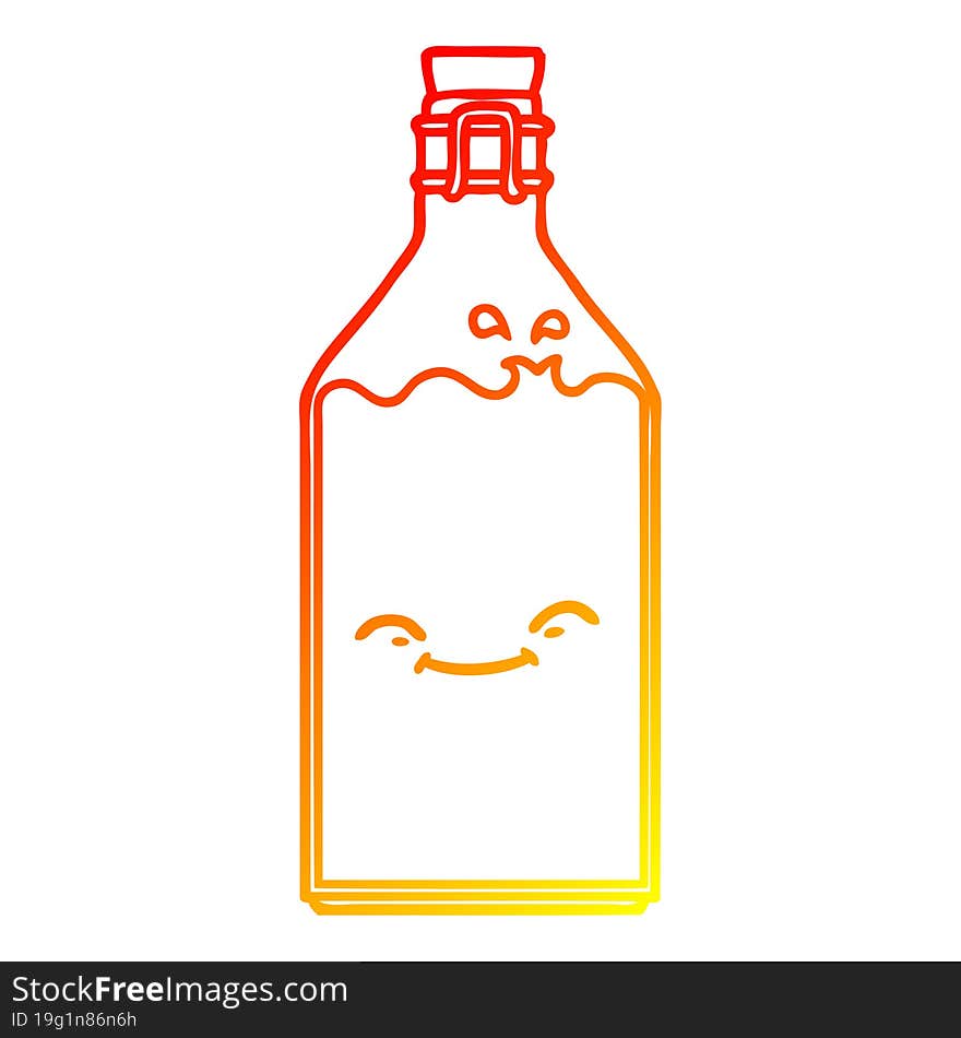 warm gradient line drawing cartoon old water bottle