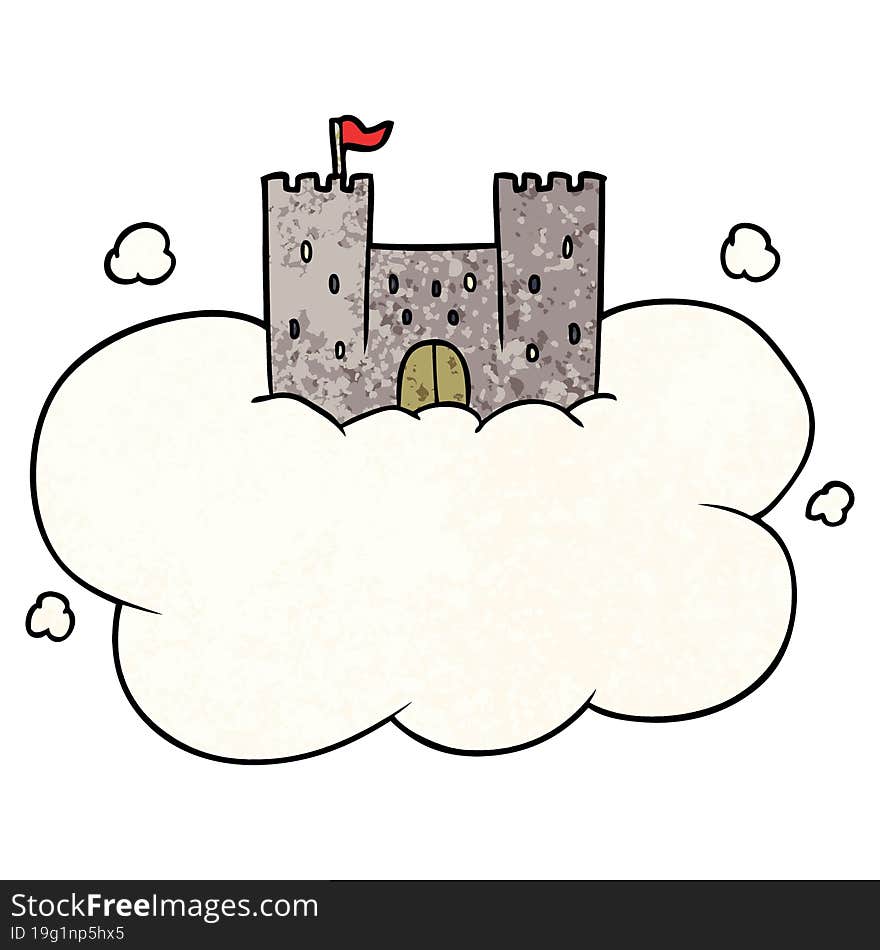 cartoon castle in sky. cartoon castle in sky