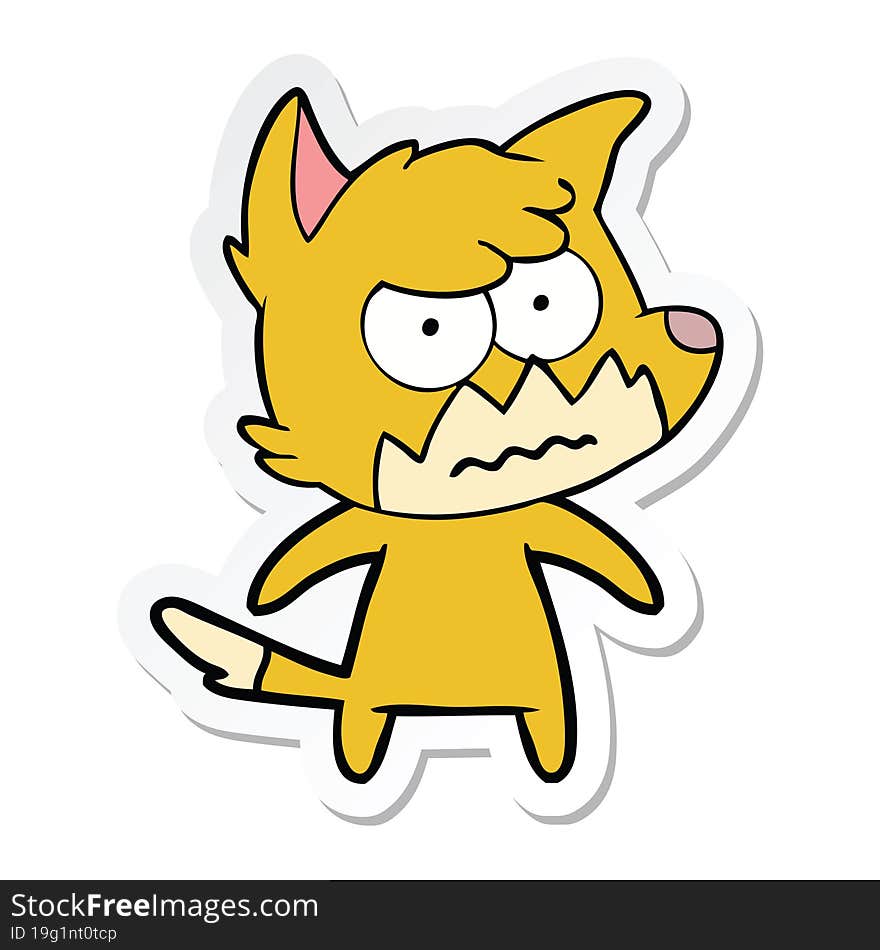 sticker of a cartoon annoyed fox