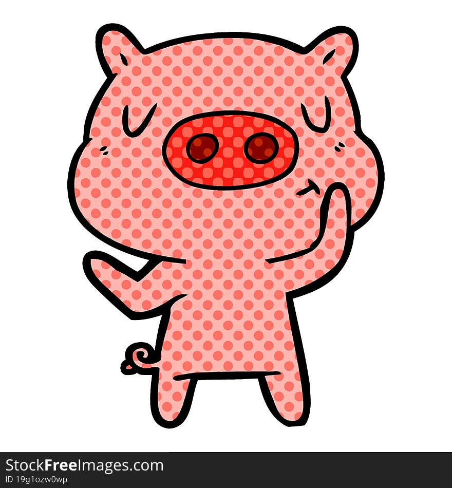 cartoon content pig. cartoon content pig