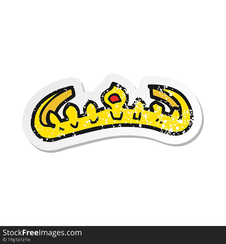 retro distressed sticker of a cartoon tiara