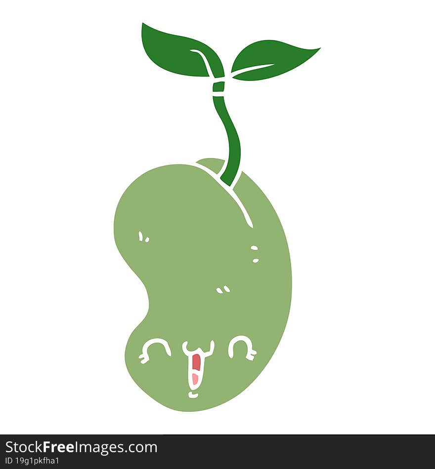 Cute Flat Color Style Cartoon Seed Sprouting