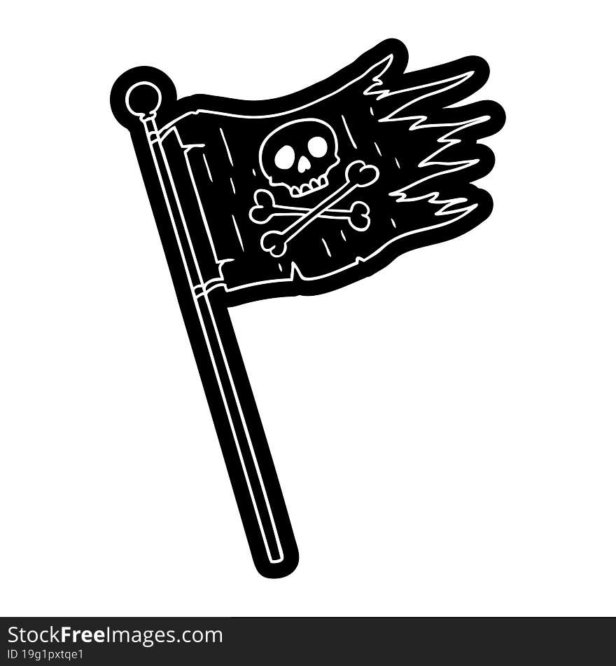 cartoon icon drawing of a pirates flag