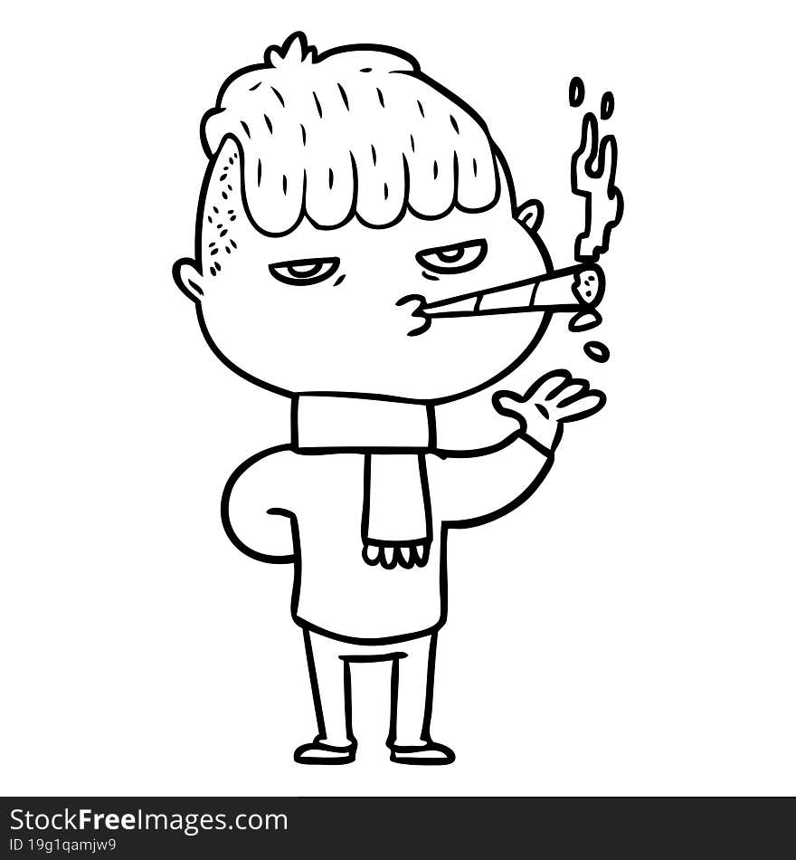 cartoon man smoking. cartoon man smoking