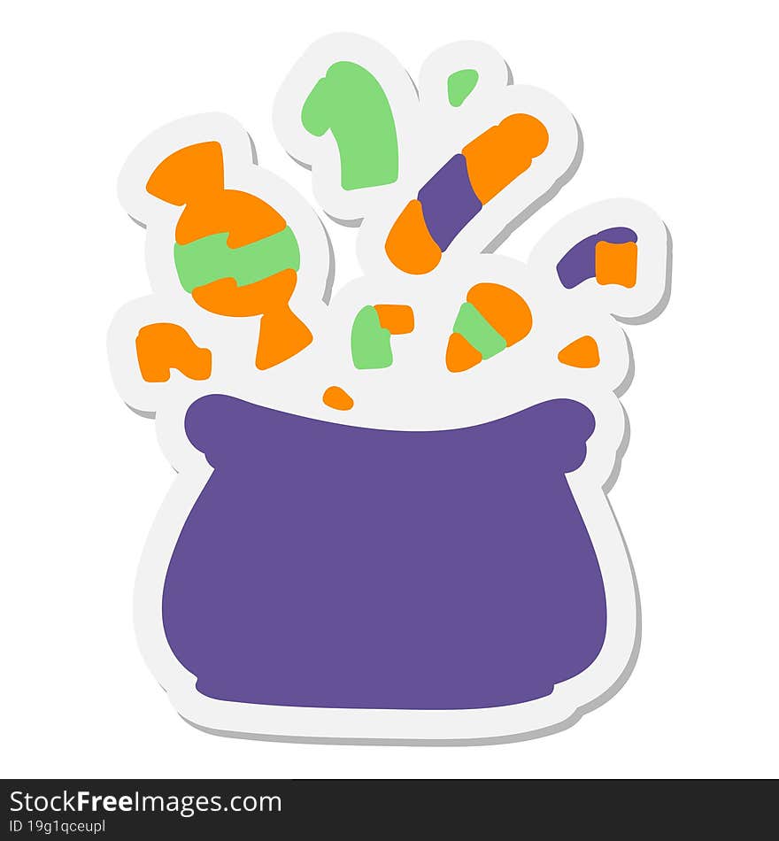 bag of halloween candy sticker