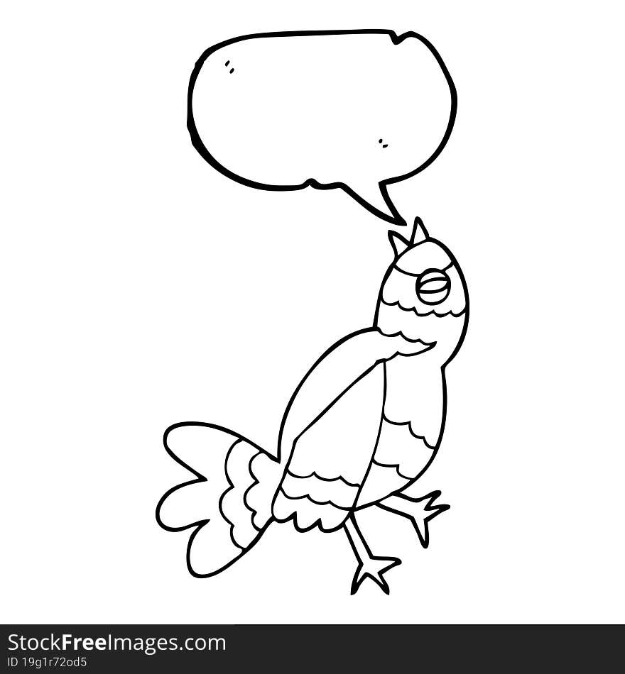 speech bubble cartoon bird