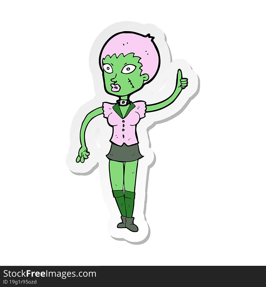 sticker of a cartoon halloween girl