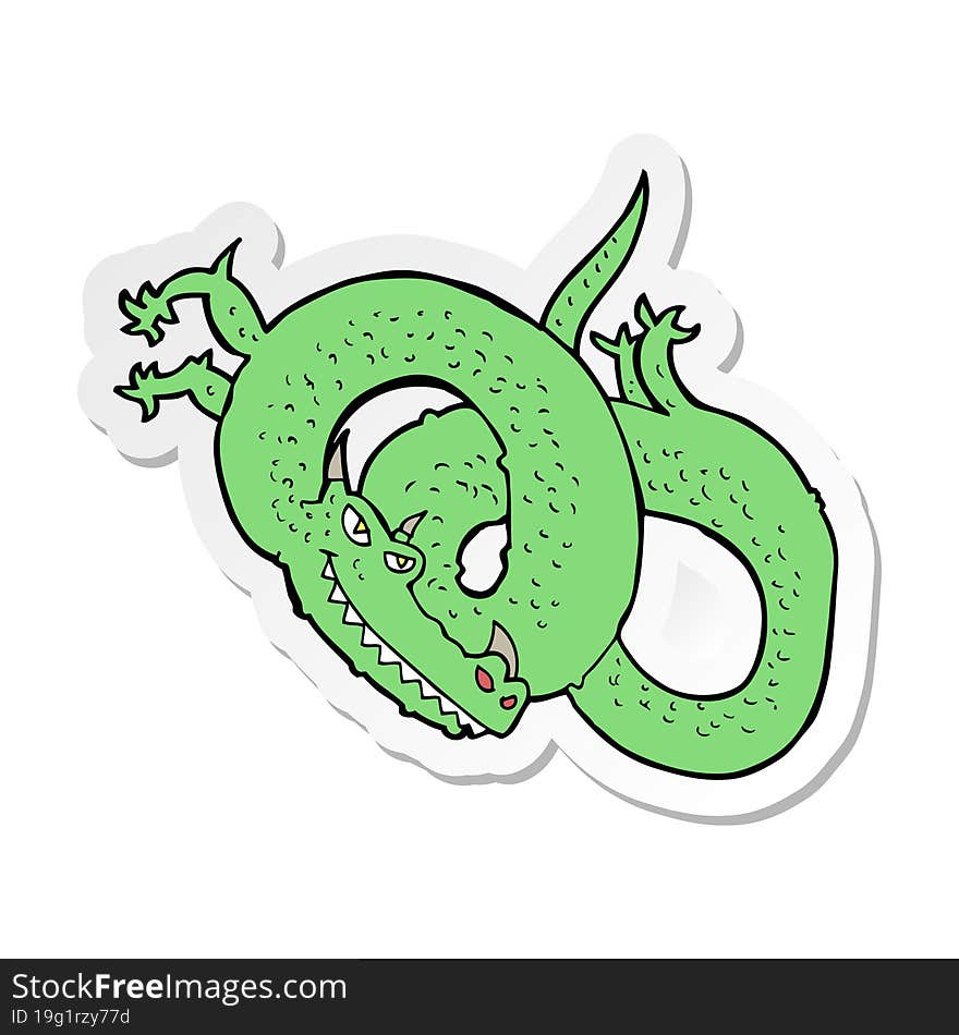 sticker of a cartoon dragon