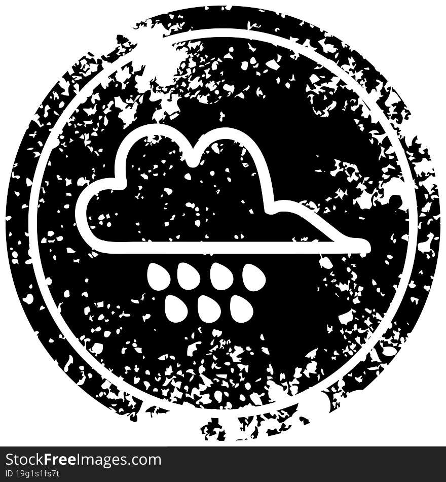 rain cloud distressed icon