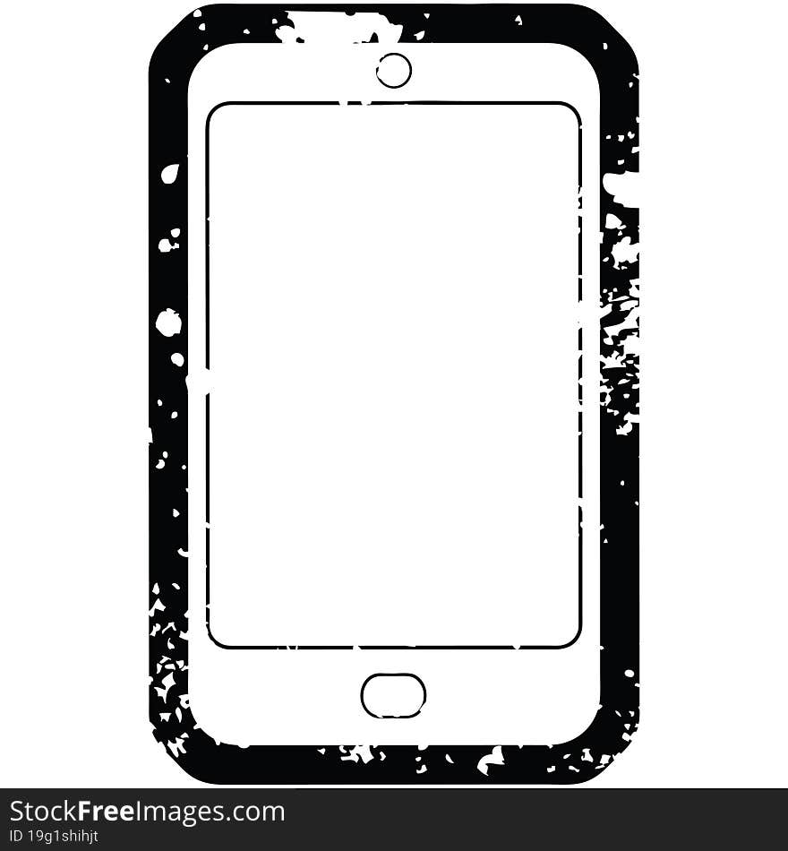 Distressed Effect Cell Phone Graphic Icon