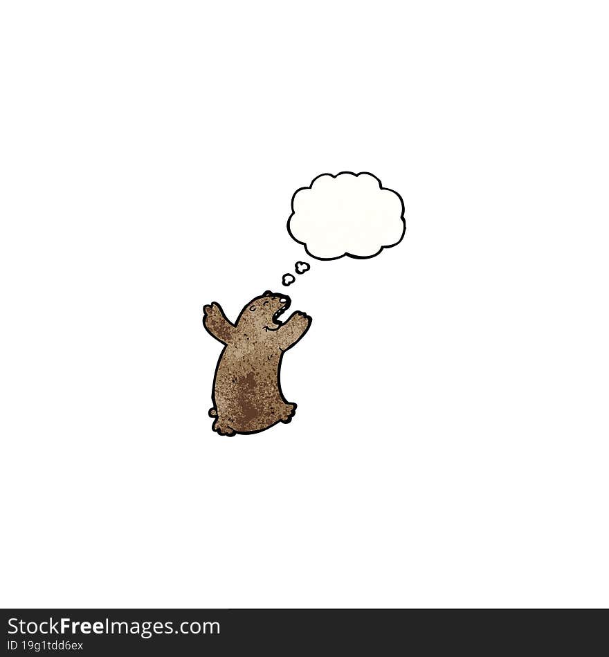 Cartoon Bear With Thought Bubble