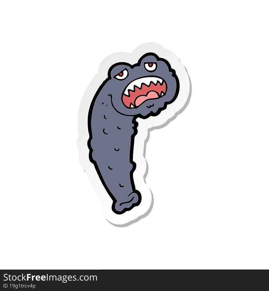 sticker of a cartoon leech