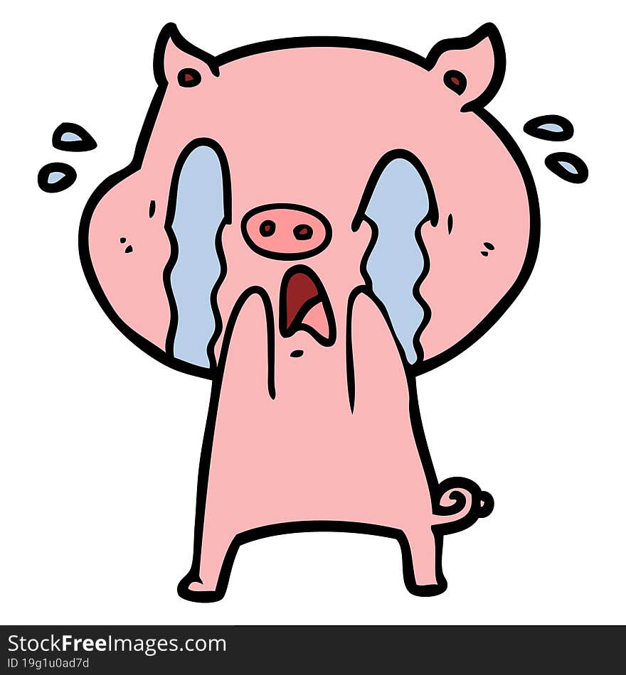 crying pig cartoon. crying pig cartoon