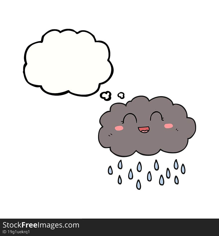 thought bubble cartoon rain cloud