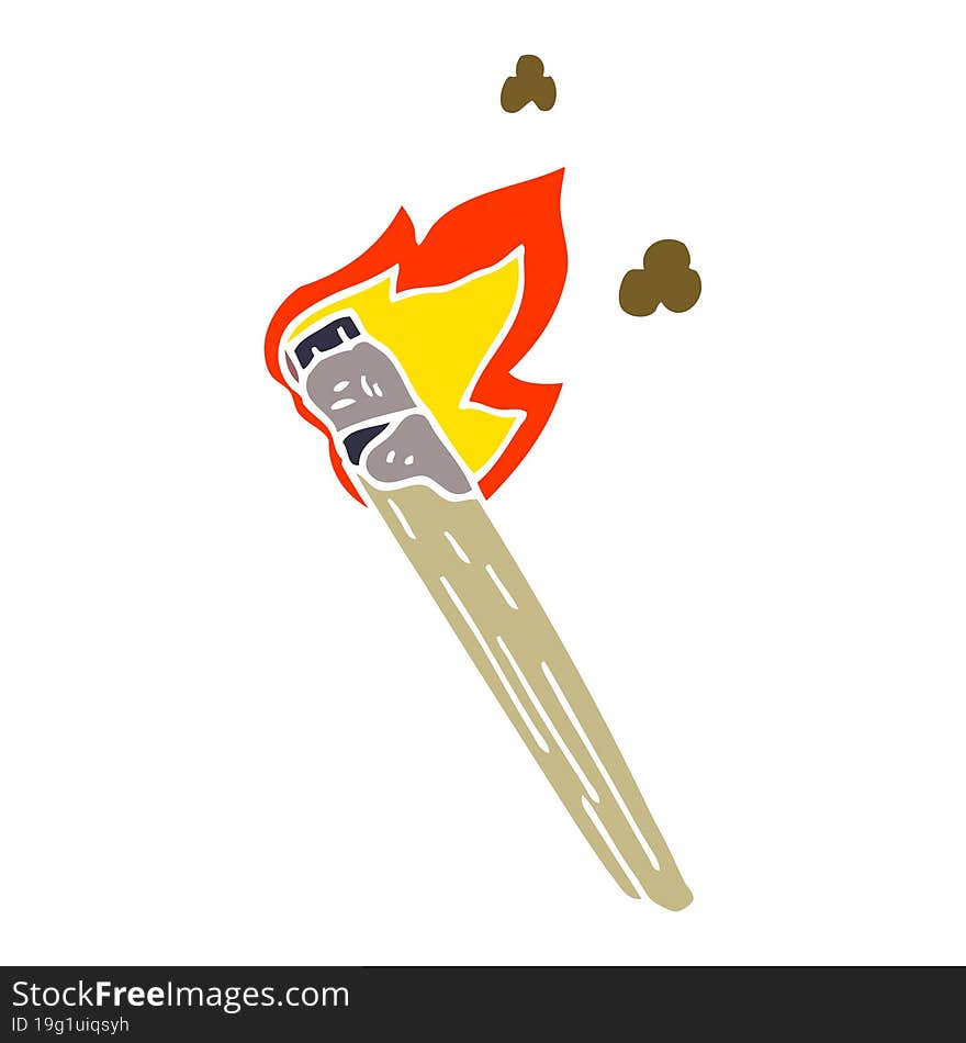 cartoon doodle burning torch brand