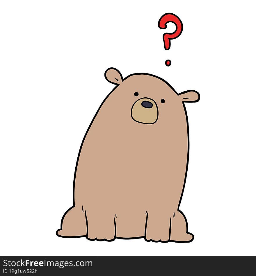 cartoon curious bear. cartoon curious bear