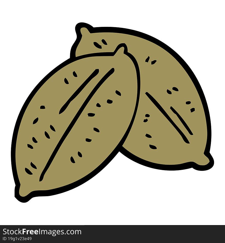 cartoon doodle leaf