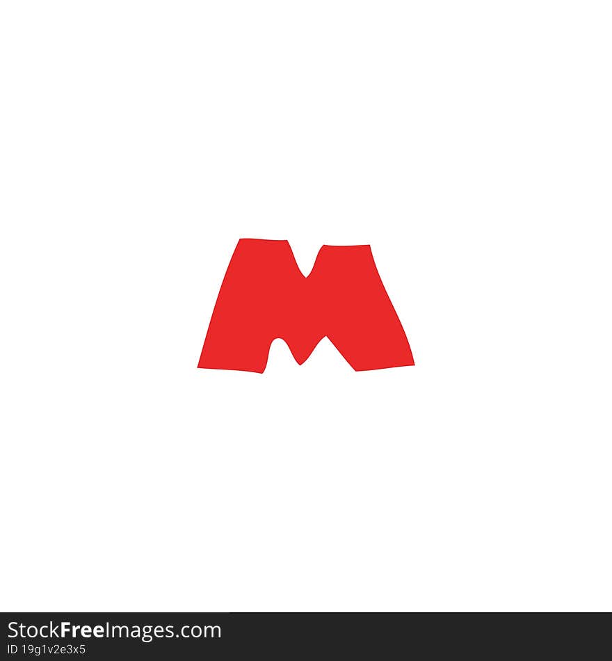 Cartoon Doodle Letter M