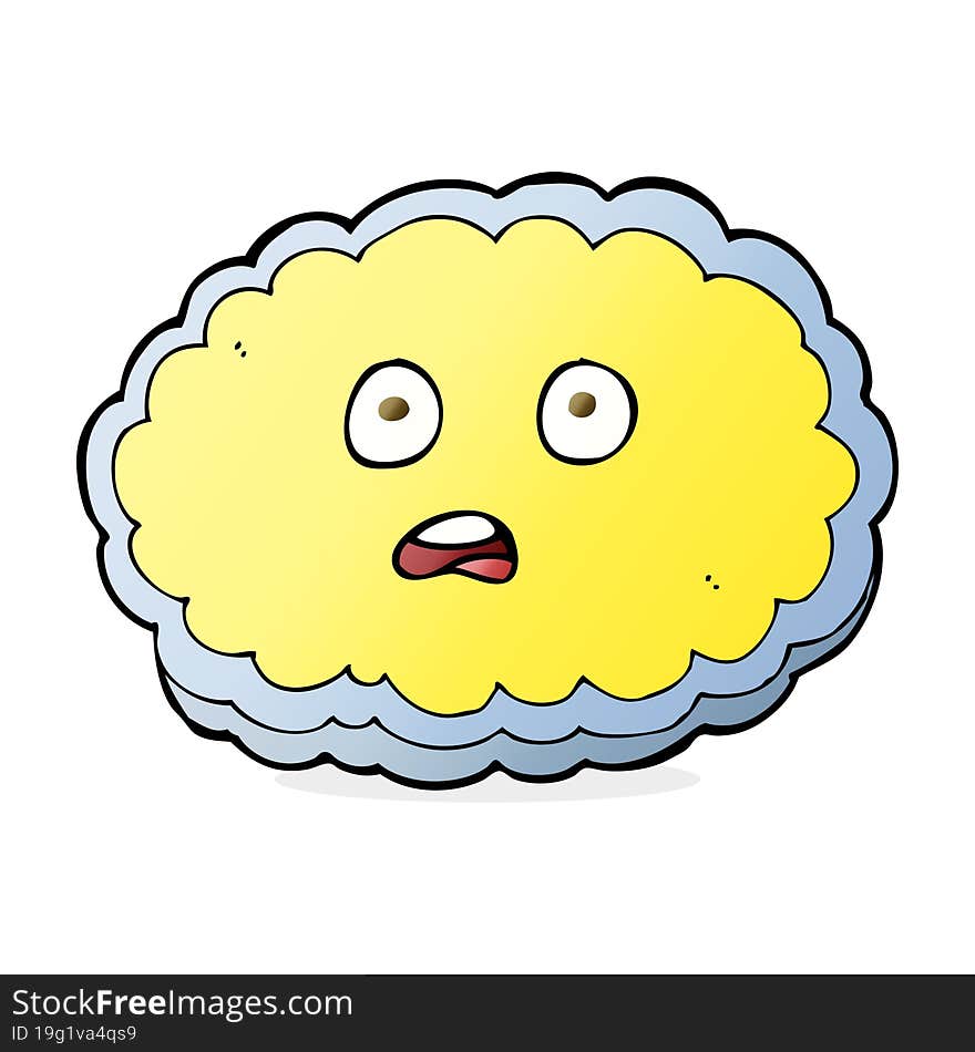 shocked cartoon cloud face