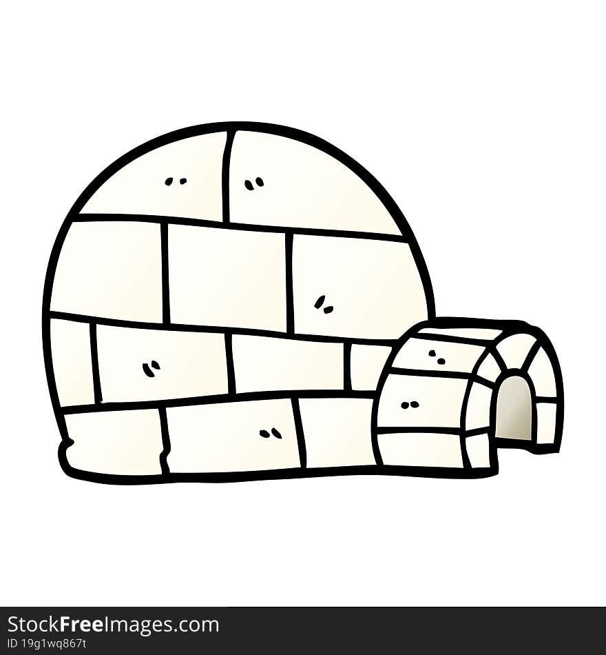 Cartoon Doodle Winter Igloo