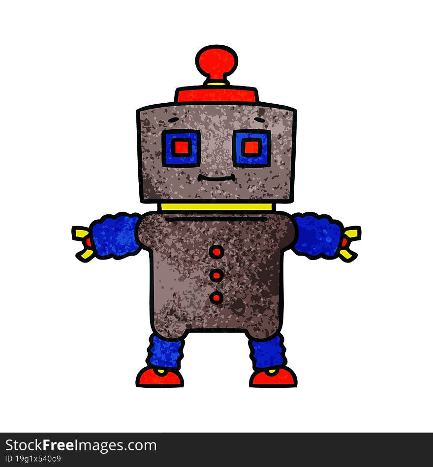 quirky hand drawn cartoon robot