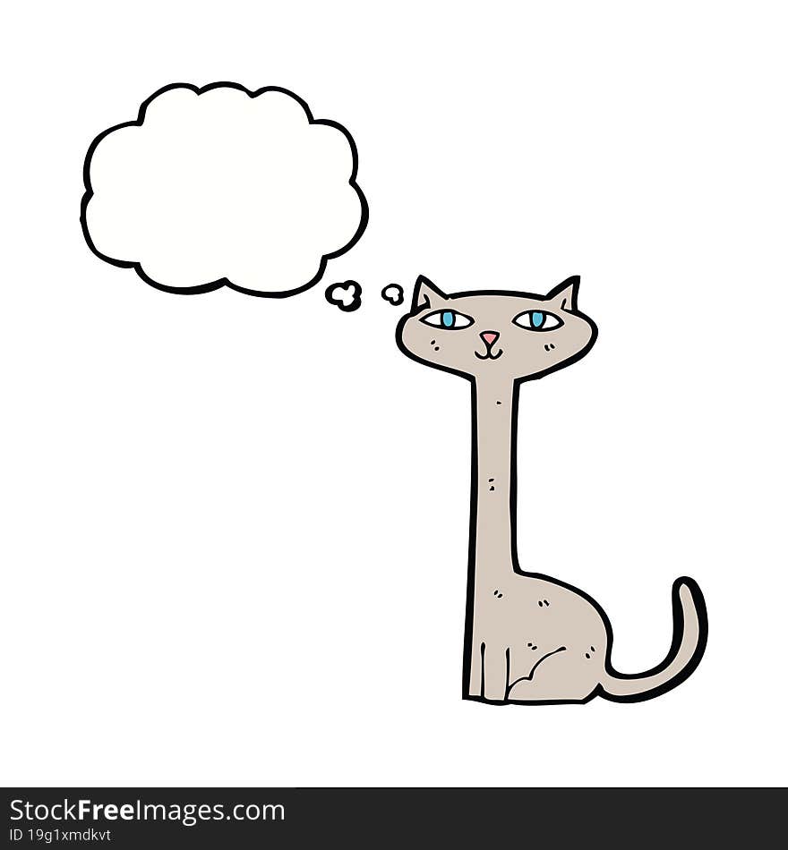 cartoon cat with thought bubble