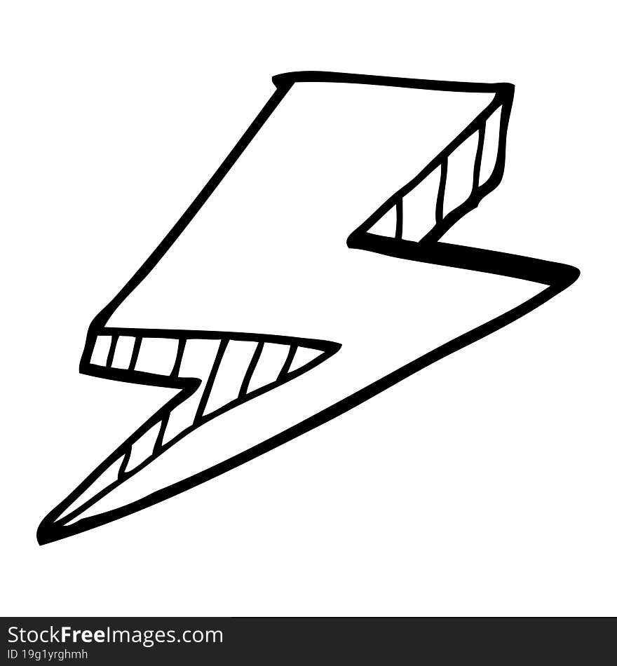 line drawing cartoon lightning bolt