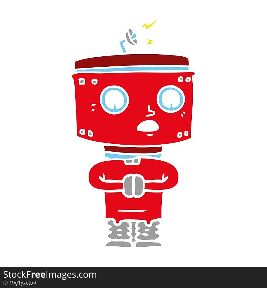 flat color style cartoon robot