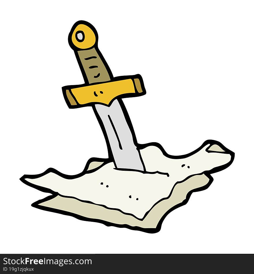 cartoon dagger in maps