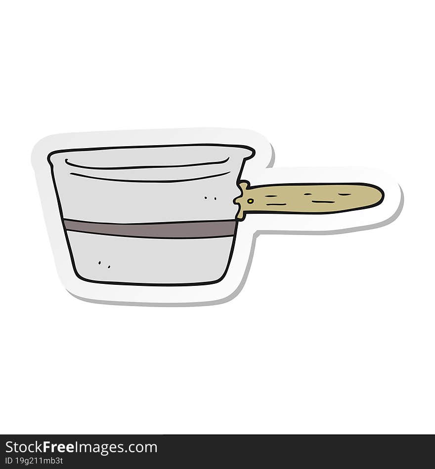 sticker of a cartoon saucepan