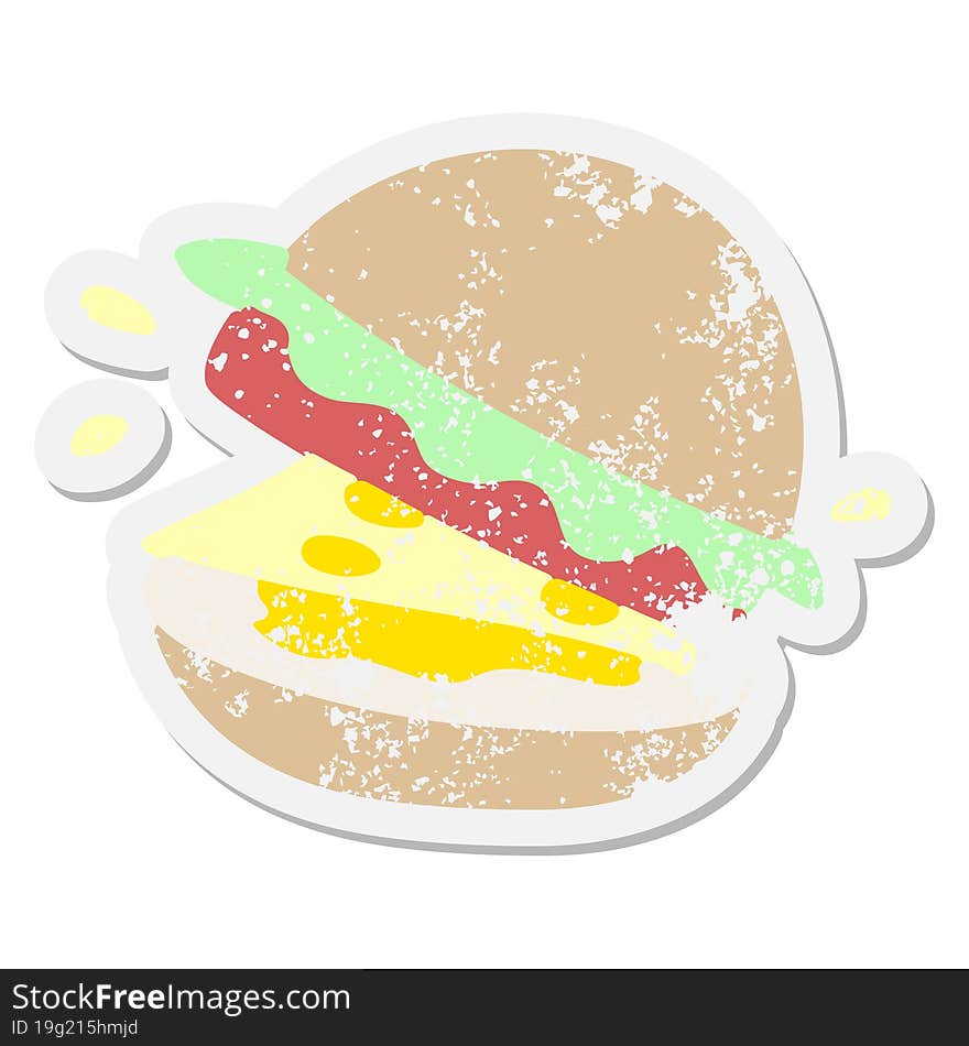 a tasty burger grunge sticker