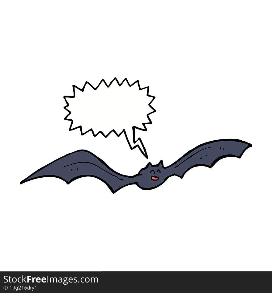 cartoon bat with speech bubble