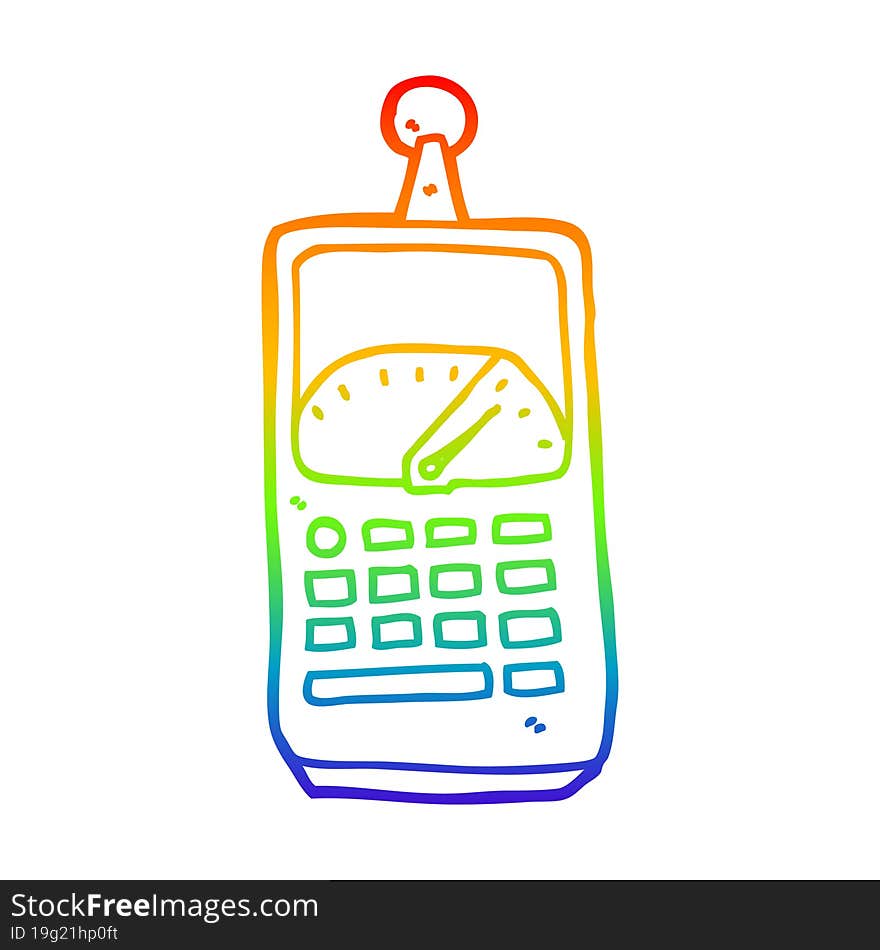 rainbow gradient line drawing cartoon science equipment