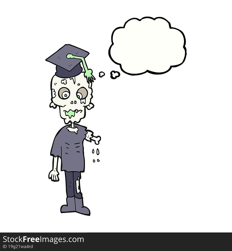 thought bubble cartoon zombie student