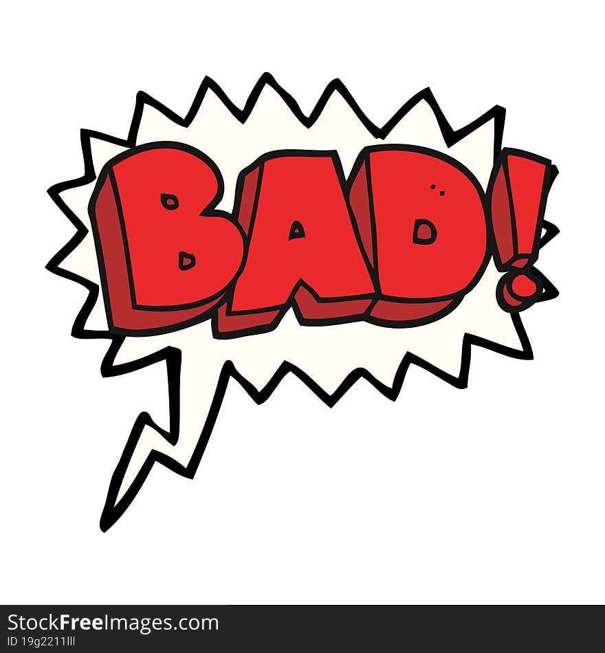 speech bubble cartoon Bad symbol