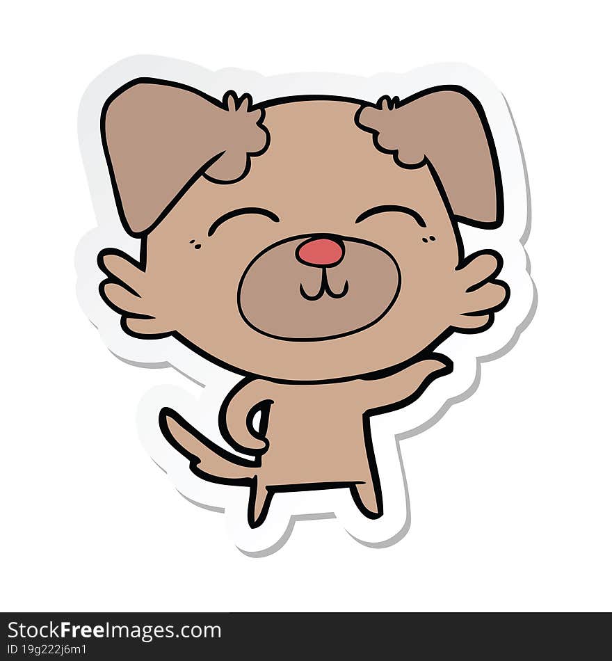 Sticker Of A Cartoon Dog