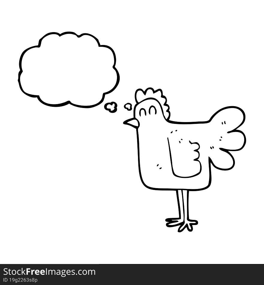 Thought Bubble Cartoon Chicken