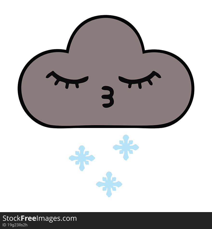 cute cartoon of a storm snow cloud