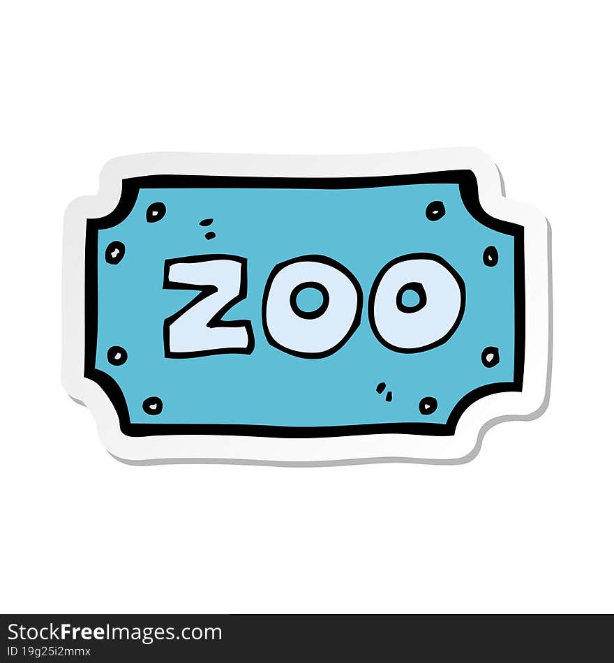 sticker of a cartoon zoo sign