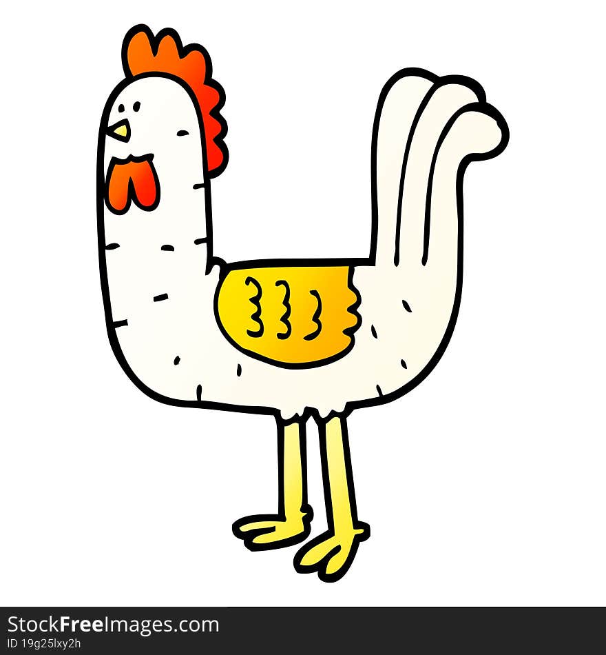 Vector Gradient Illustration Cartoon Cockerel