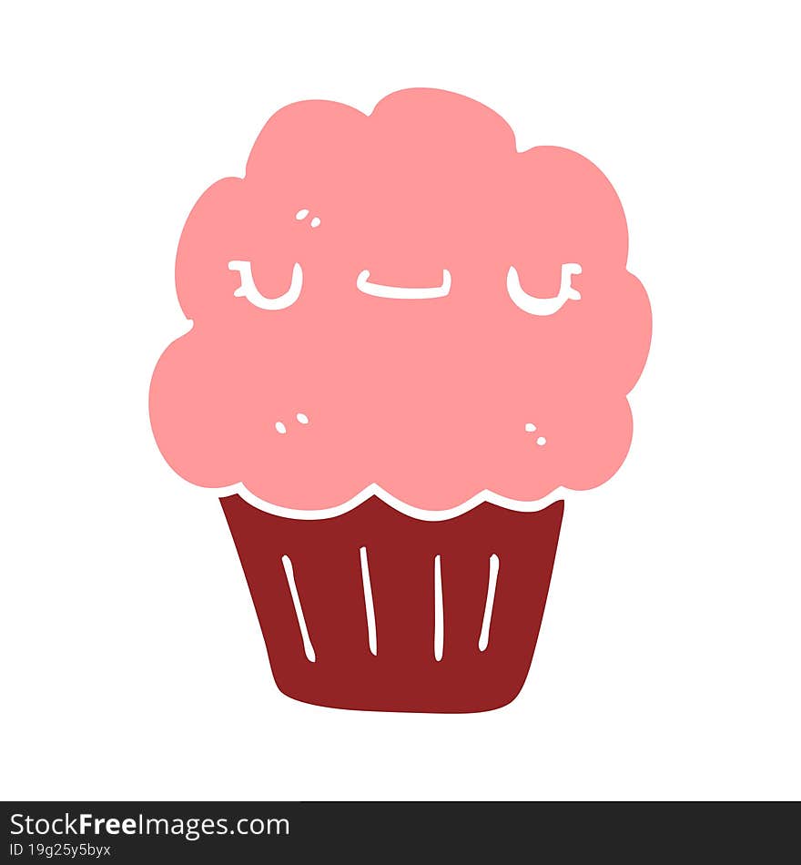 flat color style cartoon muffin