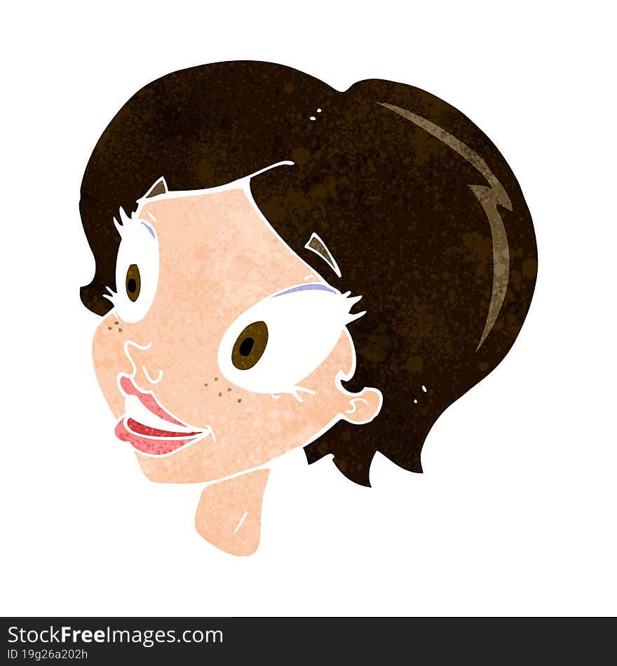 cartoon pretty female face