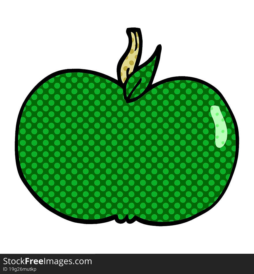 cartoon doodle juicy apple