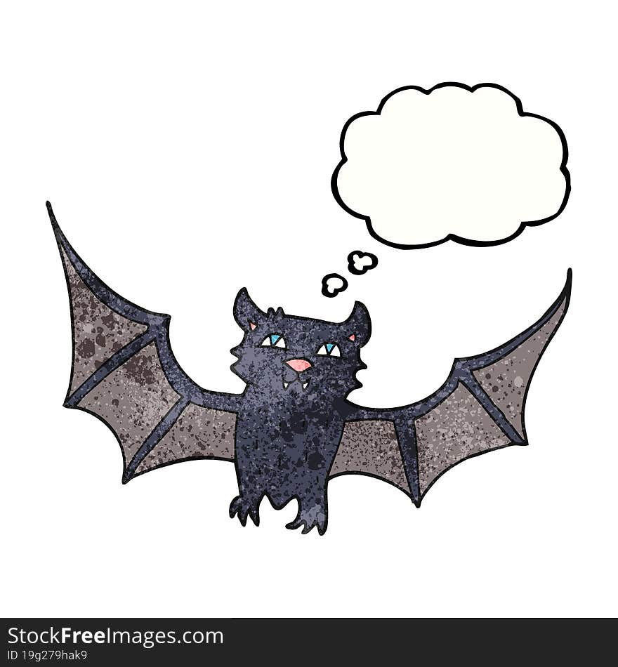 thought bubble textured cartoon halloween bat