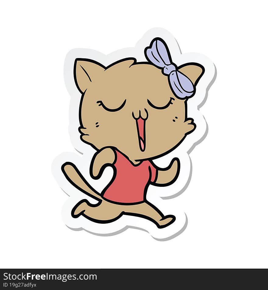 sticker of a cartoon cat