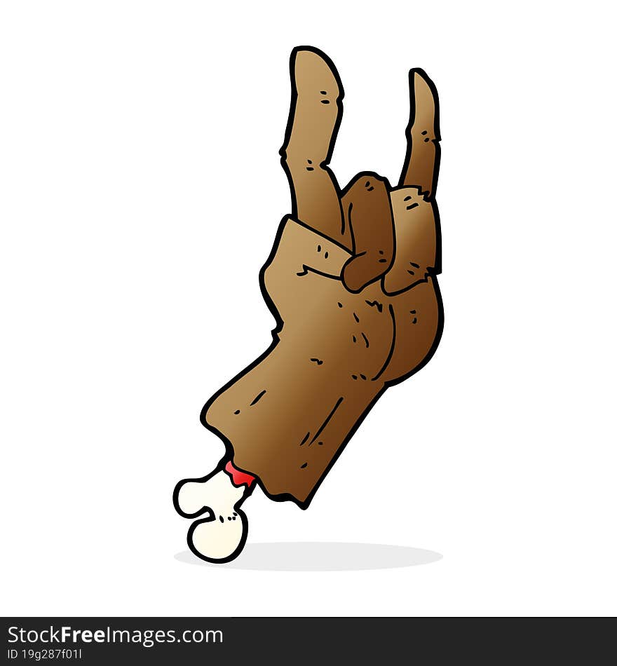 cartoon hand making rock symbol