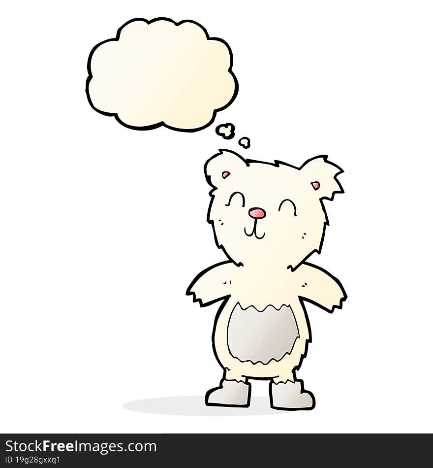 Cartoon Teddy Polar Bear With Thought Bubble