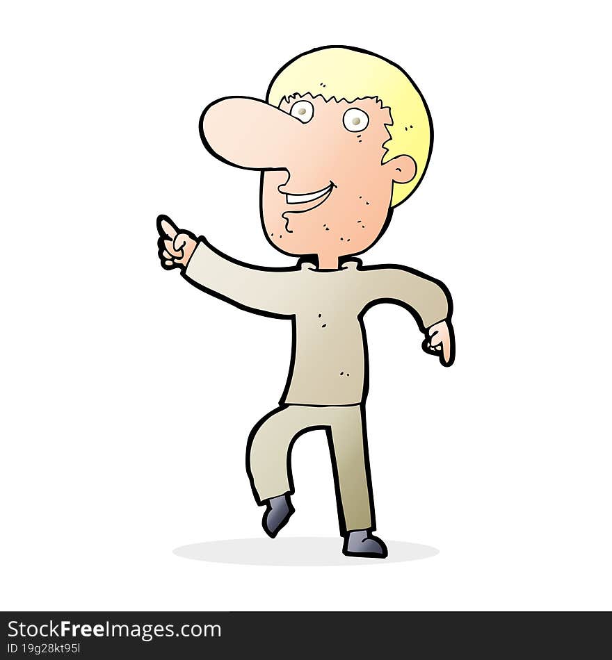 cartoon happy man dancing